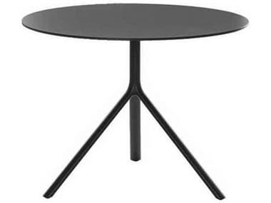 Bernhardt Design Plank Outdoor Miura Black 39'' Wide Round Dining Table BDO95550101FM01
