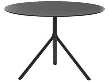 Bernhardt Design Plank Outdoor Miura Black 43'' Wide Round Dining Table BDO95560101FM01