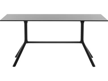Bernhardt Design Plank Outdoor Miura Black 55'' Rectangular Folding Dining Table BDO958601FD01FM01