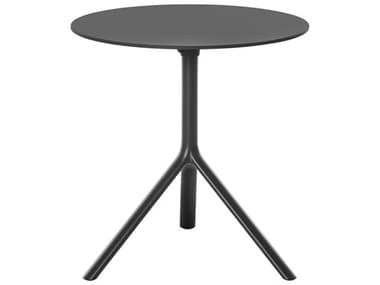 Bernhardt Design Plank Outdoor Miura Black 27'' Wide Round Folding Dining Table BDO959001FD01FM01