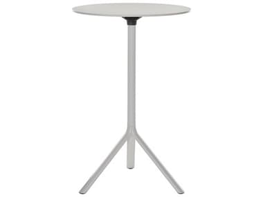 Bernhardt Design Plank Outdoor Miura White 27'' Wide Round Folding Bar Table BDO959071FD02FM02
