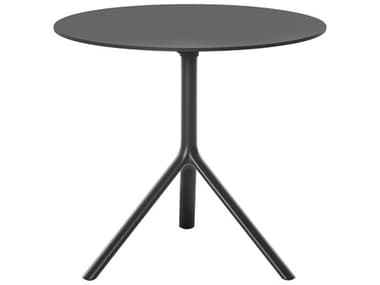 Bernhardt Design Plank Outdoor Miura Black 31'' Wide Round Folding Dining Table BDO959101FD01FM01