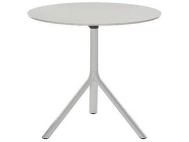 Bernhardt Design Plank Outdoor Miura White 31'' Wide Round Folding Dining Table BDO959101FD02FM02