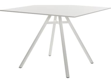 Bernhardt Design Plank Outdoor Mart White / Natural Ash 39'' Square Dining Table BDO984301WH02FM02
