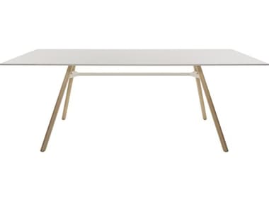 Bernhardt Design + Plank Mart 78&quot; Rectangular White Natural Ash Dining Table BDP982001WHALAFM02