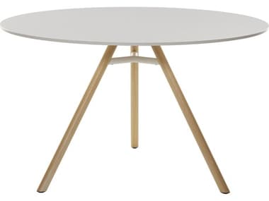 Bernhardt Design + Plank Mart 43" Round White Natural Ash Dining Table BDP983401WHALAFM02