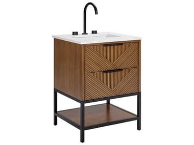 BEMMA Diamond 24" Walnut Matte Black Vanity BEMVDM24SFM05MB