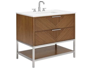 BEMMA Diamond 36" Walnut Brushed Nickel Vanity BEMVDM36SFM05BN