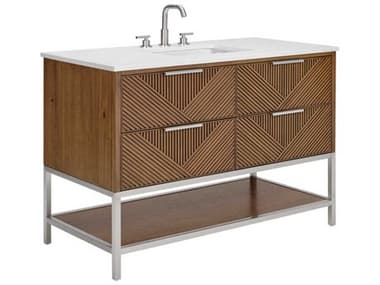 BEMMA Diamond 48" Walnut Brushed Nickel Vanity BEMVDM48SFM05BN