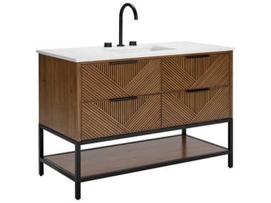 BEMMA Diamond 48" Walnut Matte Black Vanity BEMVDM48SFM05MB