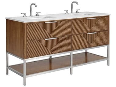 BEMMA Diamond 60" Walnut Brushed Nickel Vanity BEMVDM60DFM05BN