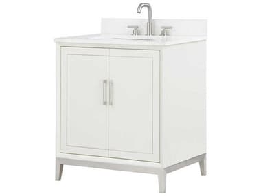 BEMMA Gracie 30" Satin White Brushed Nickel Vanity BEMVGR30SFM03BN