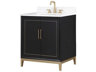 BEMMA Gracie 30" Midnight Black Satin Brass Vanity BEMVGR30SFM04BS