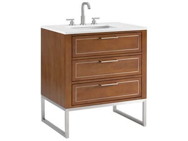 BEMMA Markham 30&quot; Walnut Brushed Nickel Vanity BEMVMK30SFM05BN