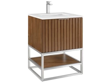 BEMMA Terra 24&quot; Walnut Brushed Nickel Vanity BEMVTR24SFM05BN