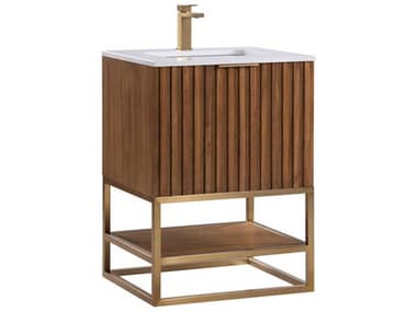 BEMMA Terra 24&quot; Walnut Satin Brass Vanity BEMVTR24SFM05BS