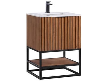 BEMMA Terra 24&quot; Walnut Matte Black Vanity BEMVTR24SFM05MB