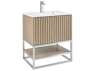 BEMMA Terra 30&quot; Cashmere Grey Brushed Nickel Vanity BEMVTR30SFM01BN