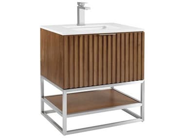 BEMMA Terra 30&quot; Walnut Brushed Nickel Vanity BEMVTR30SFM05BN