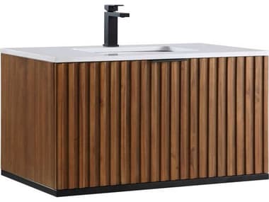 BEMMA Terra 36&quot; Walnut Matte Black Vanity BEMVTR36SWM05MB