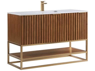 BEMMA Terra 48&quot; Walnut Satin Brass Vanity BEMVTR48SFM05BS