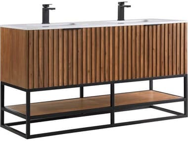 BEMMA Terra 60&quot; Walnut Matte Black Vanity BEMVTR60DFM05MB