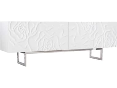 Bernhardt Interiors Penrose 88'' White Plaster Polished Stainless Steel Credenza Credenza BH301870
