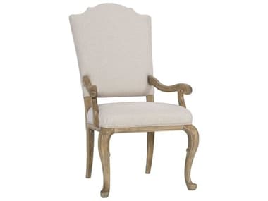 Bernhardt Villa Toscana Solid Wood White Fabric Upholstered Arm Dining Chair BH302542
