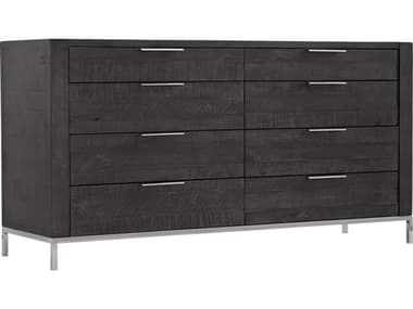 Bernhardt Logan Square Loring 64&quot; Wide 8-Drawers Black Solid Wood Double Dresser BH303051C