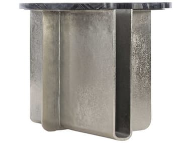 Bernhardt Linea Tegan 22" Black Forest Marble Shiny Nickel End Table BH305123