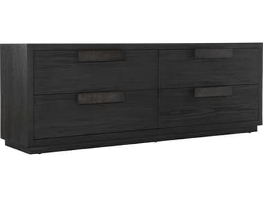 Bernhardt Interiors Keali 78" Wide 4-Drawers Ebony Oak Wood Double Dresser BH309054