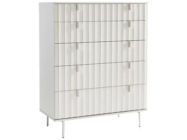 Bernhardt Modulum Adobe Faux Stone / Polished Stainless Steel Five-Drawer Chest of Drawers BH315118