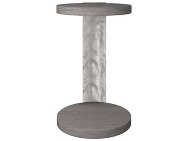Bernhardt Prado 14" Round Wood Porcini Bright Graphite Accent Table BH324127B
