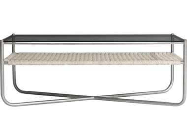 Bernhardt Kendo 50" Rectangular Glass Graphite Coffee Table BH328021