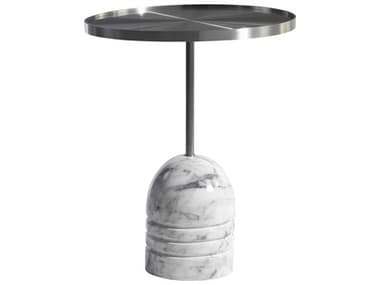 Bernhardt Olan 18" Round Metal Brushed Stainless Steel End Table BH328112