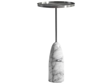 Bernhardt Obi Round Metal Brushed Stainless Steel End Table BH328113