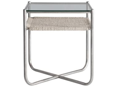 Bernhardt Kendo 22" Rectangular Glass Graphite End Table BH328121