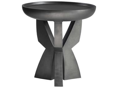 Bernhardt Mazo 24" Round Metal Black Nickel End Table BH328400