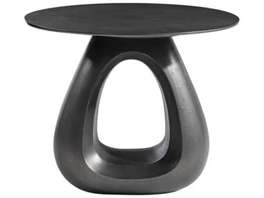 Bernhardt Ursa 22" Round Metal Black Nickel End Table BH328405