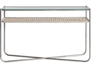 Bernhardt Kendo 56" Rectangular Glass Graphite Console Table BH328910