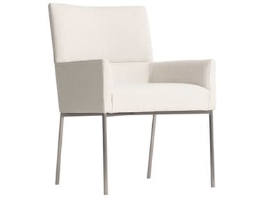 Bernhardt Sereno White Fabric Upholstered Arm Dining Chair BH329542
