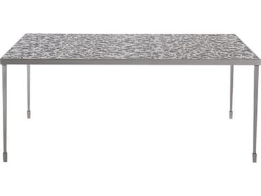 Bernhardt Cornelia 44" Square Metal Glazed Stainless Steel Coffee Table BH331011