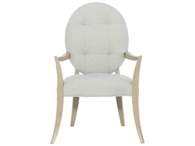 Bernhardt Savoy Place Tufted Solid Wood White Upholstered Arm Dining Chair BH371544