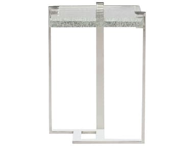 Bernhardt Interiors Casegoods Mott 16" Rectangular Glass Silver Clear End Table BH372123