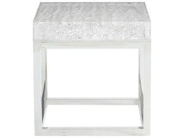 Bernhardt Interiors Casegoods Arctic 24" Square Plastic Silver Clear End Table BH375103