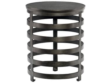 Bernhardt Interiors Casegoods Apsley Round Metal Black Nickel Chairside Table BH375161