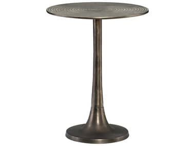 Bernhardt Interiors Casegoods Calla Round Metal Chiseled Antique Brass Chairside Table BH375167