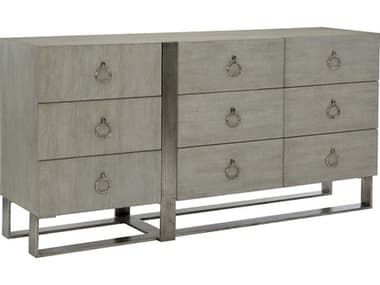 Bernhardt Linea Cerused Greige / Textured Graphite Metal Nine-Drawer Triple Dresser BH384052G