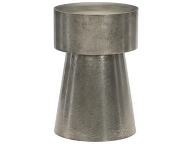 Bernhardt Linea 16" Round Textured Graphite Metal Chairside Table BH384122