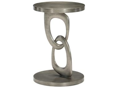 Bernhardt Linea 16" Round Textured Graphite Metal Chairside Table BH384123
